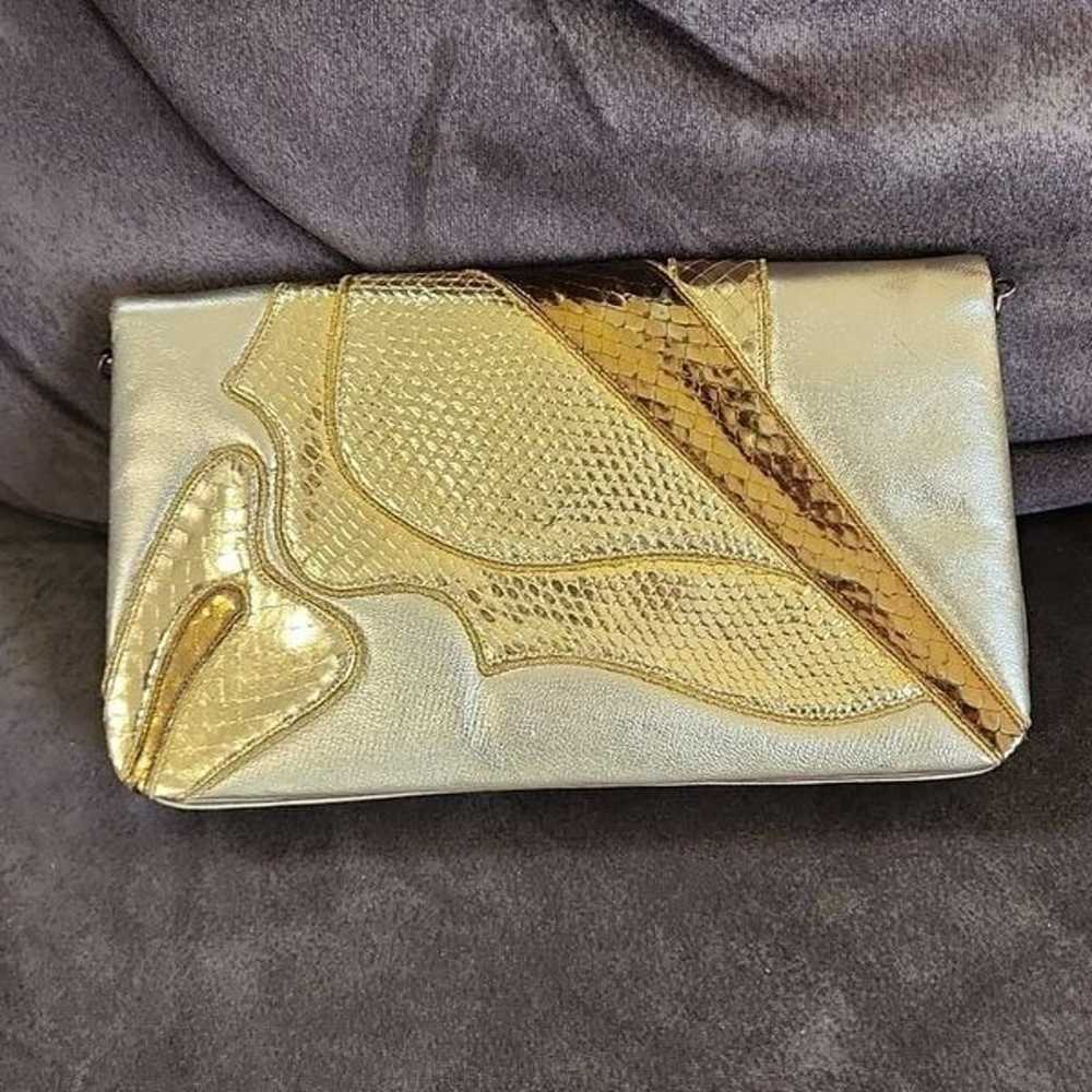 Vintage judith leiber bag clutch evening purse go… - image 1