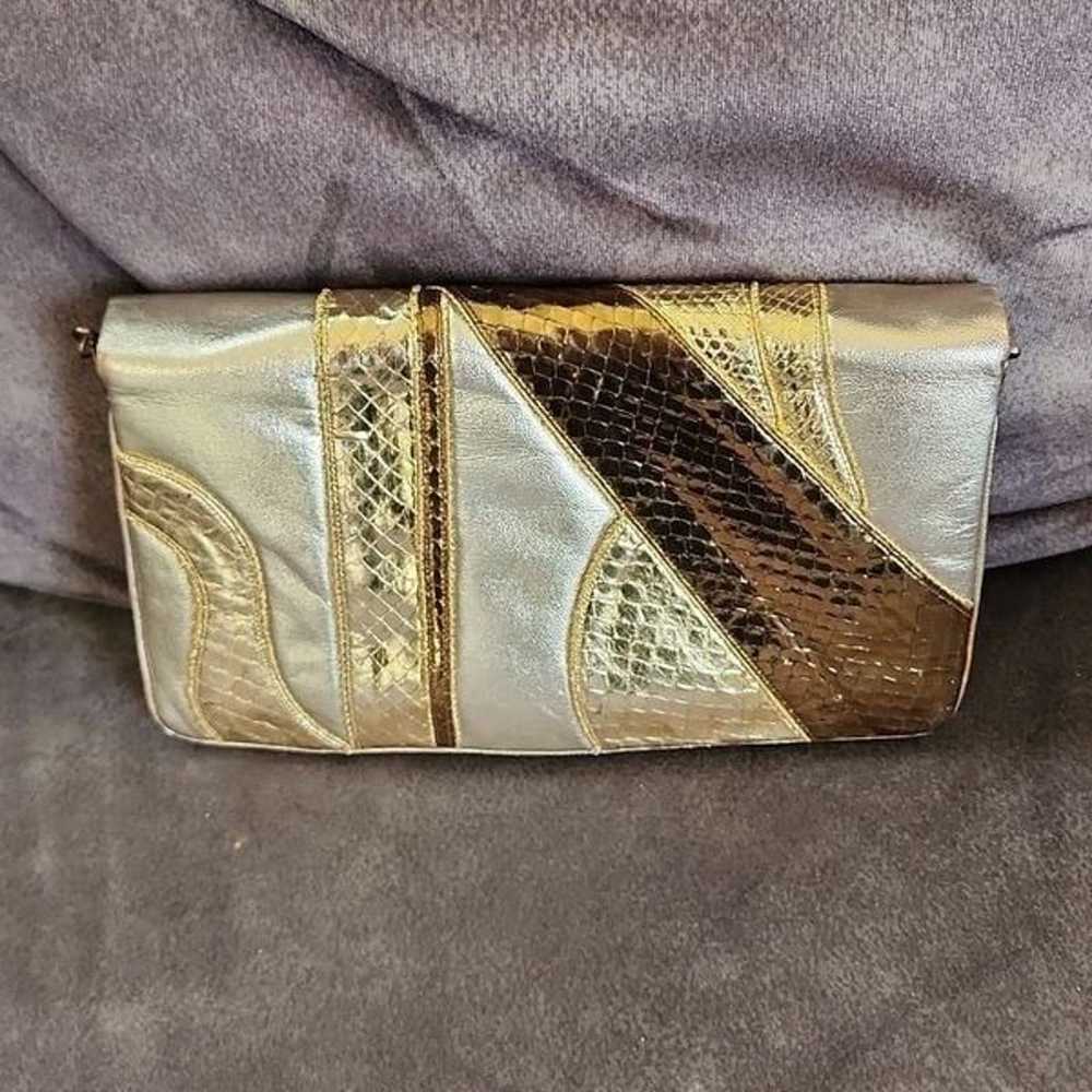 Vintage judith leiber bag clutch evening purse go… - image 2
