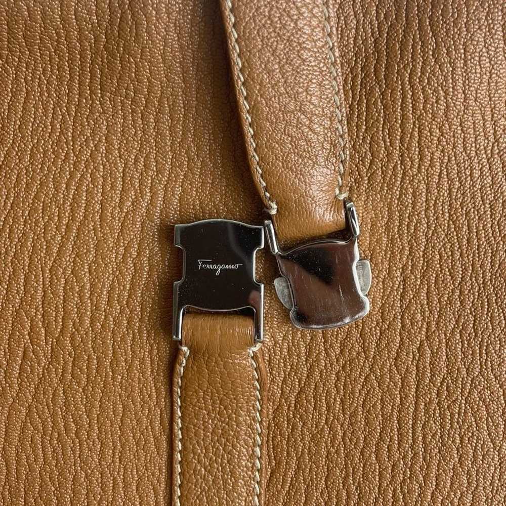 Vintage 90s Salvatore Ferragamo Leather Shoulder … - image 7