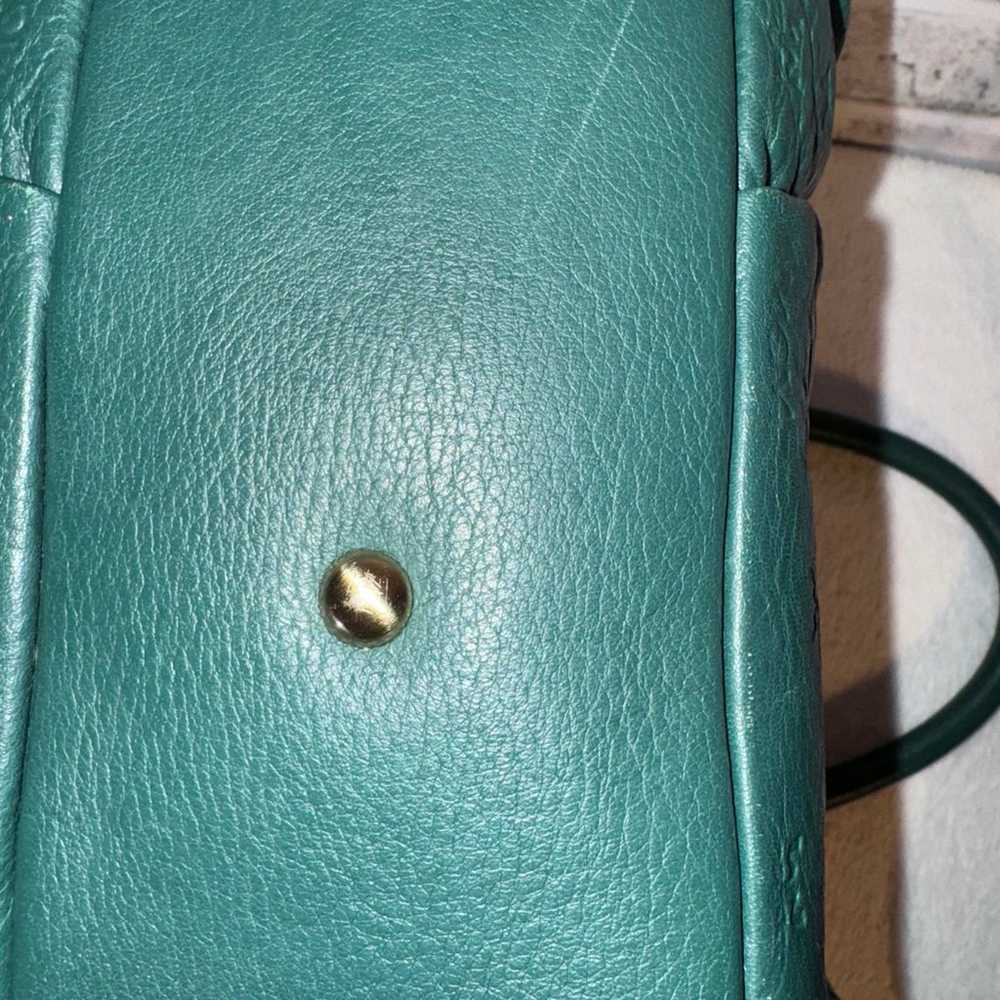 MCM EUC Monogram Green Leather Zip Tote - image 11