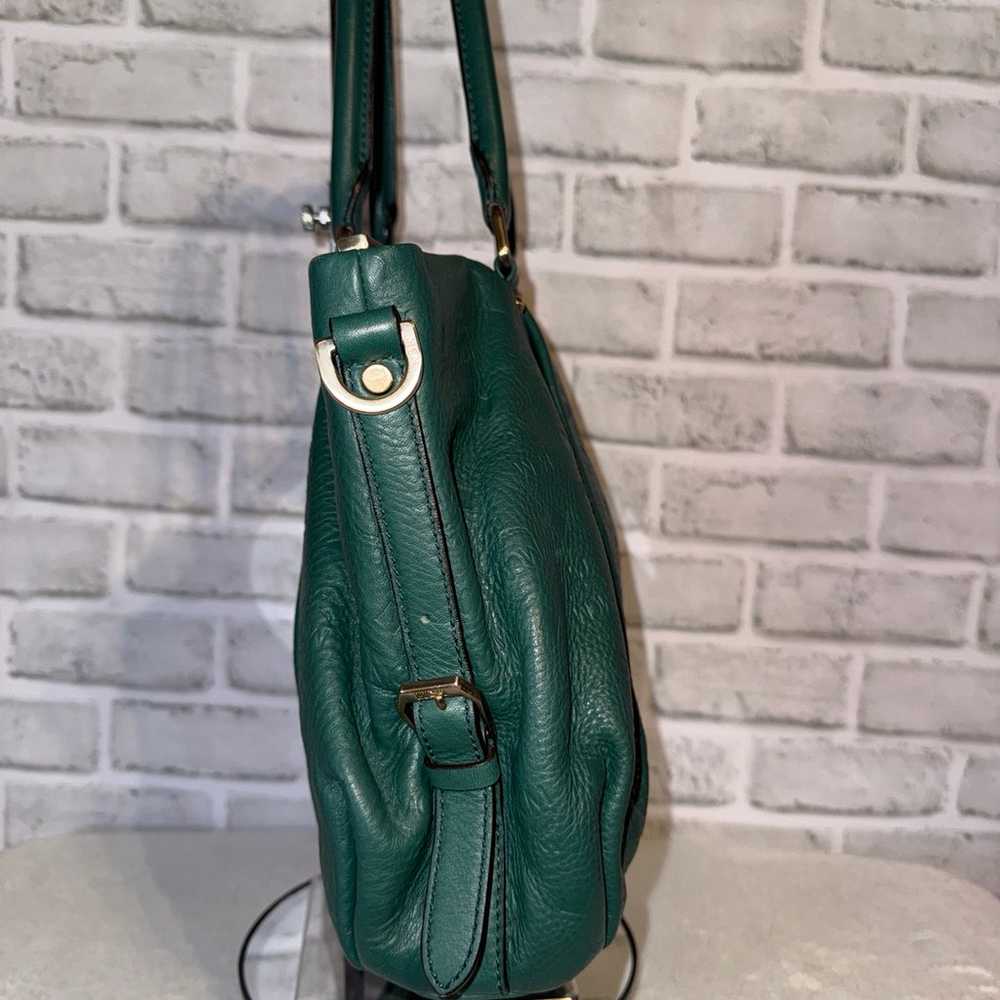 MCM EUC Monogram Green Leather Zip Tote - image 4