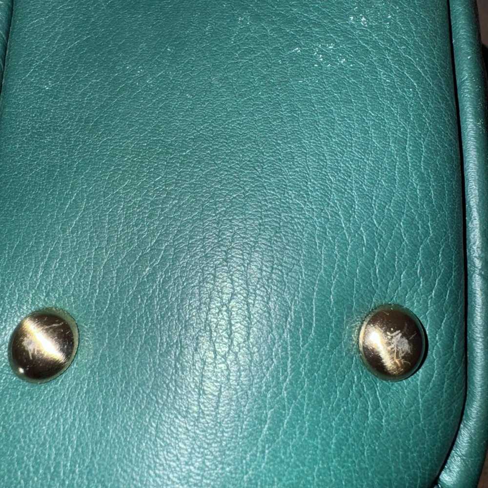 MCM EUC Monogram Green Leather Zip Tote - image 9