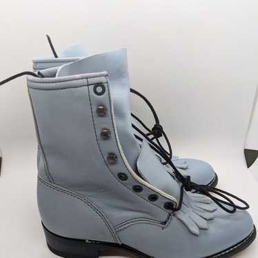 Vintage Blue Combat/Cowgirl boots -size US 6 Nash… - image 1