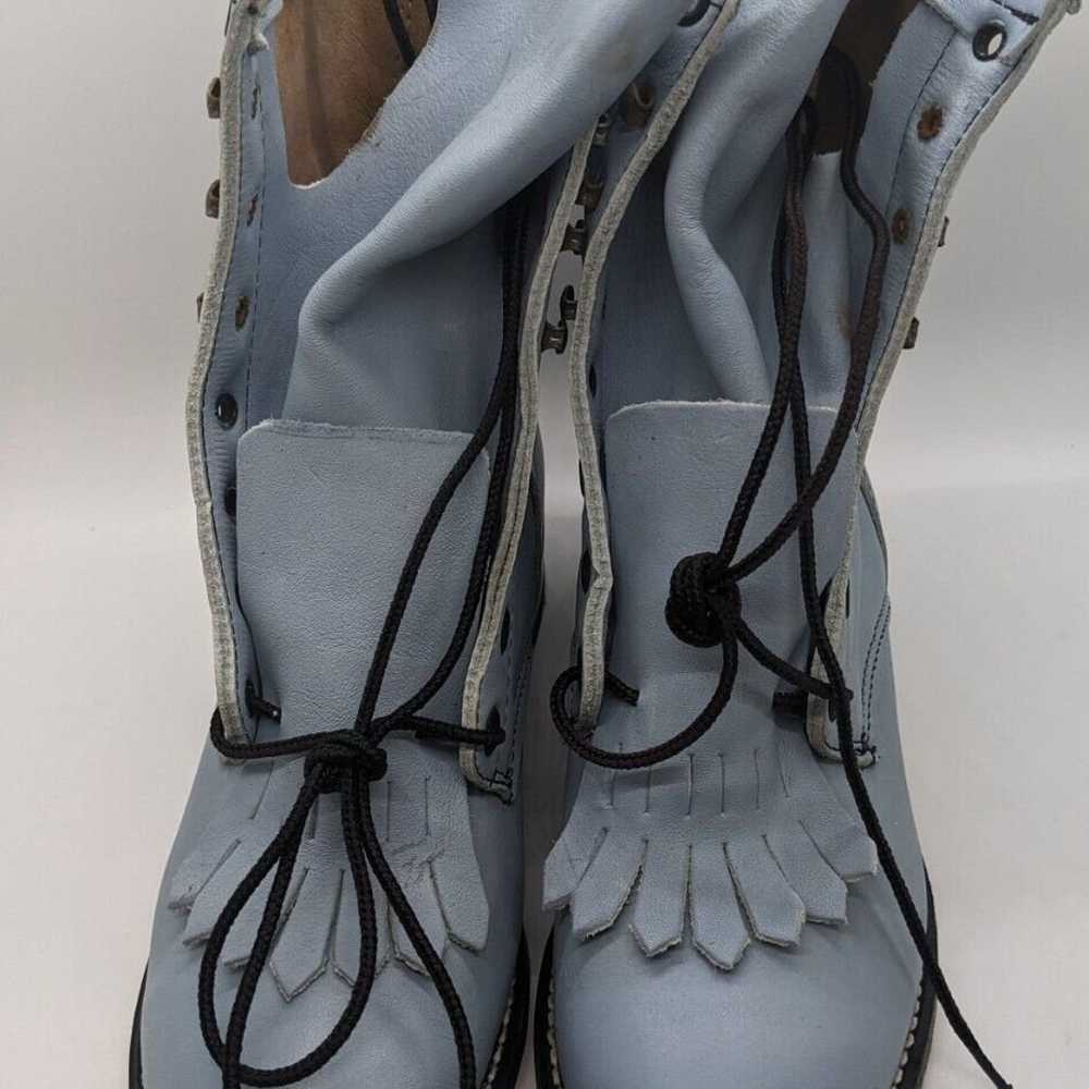 Vintage Blue Combat/Cowgirl boots -size US 6 Nash… - image 3