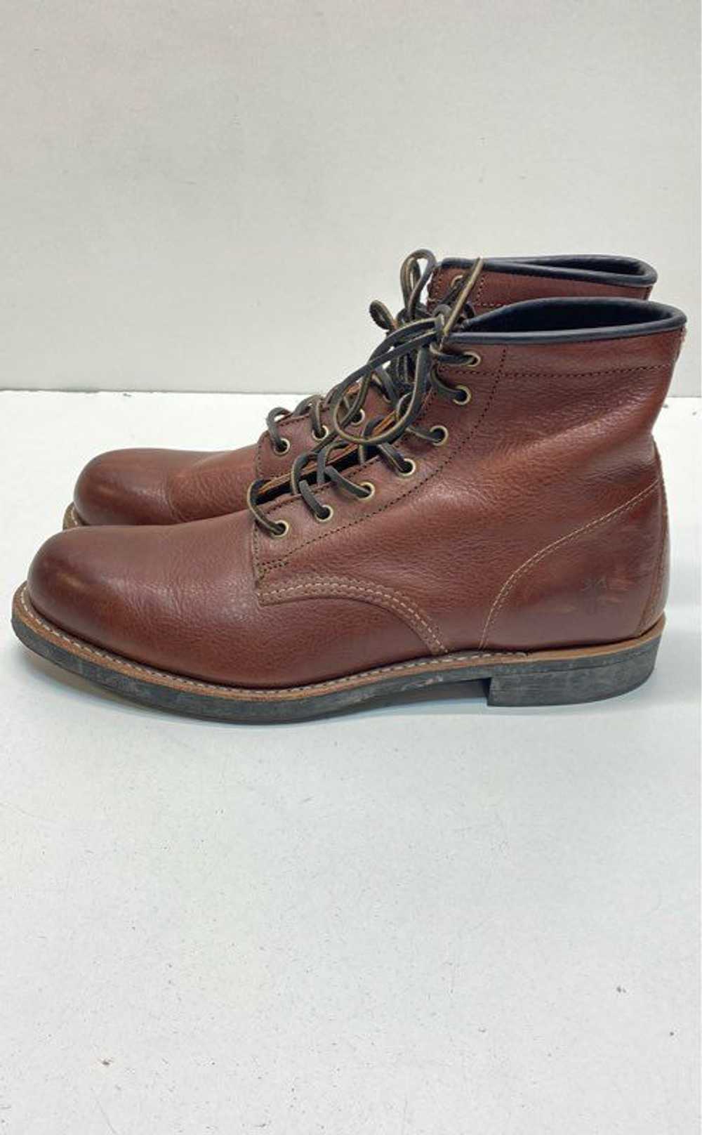 Frye Leather Arkansas Mid Lace Boots Redwood 10.5 - image 3