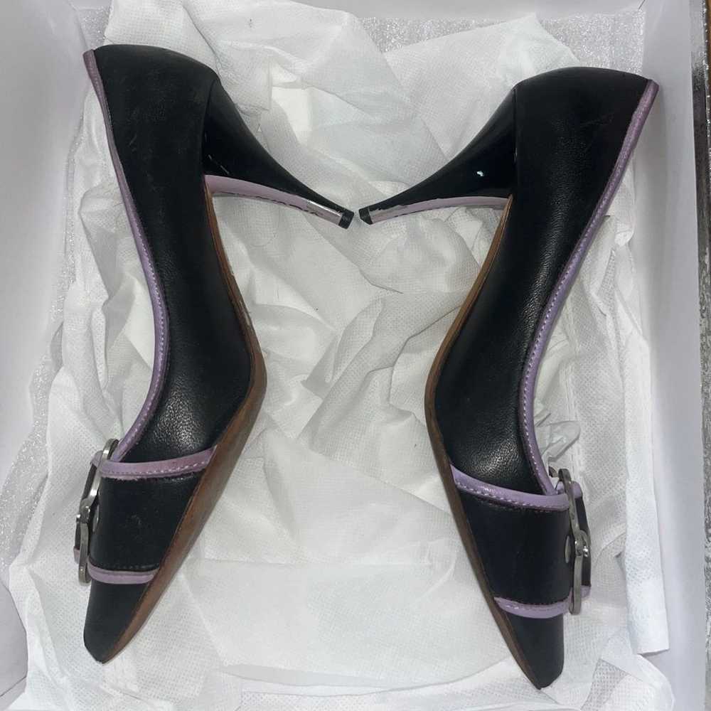 Versus Versace Black Leather Vintage Kitten Heels… - image 3