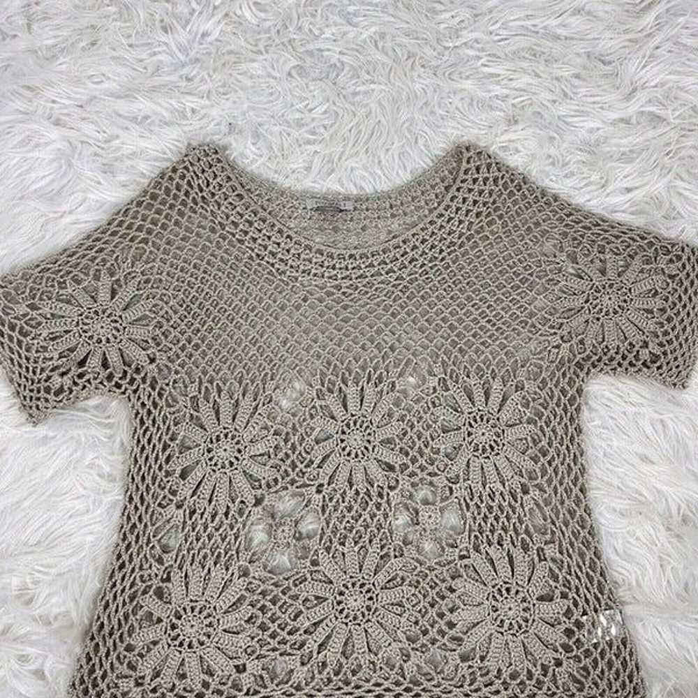 Roz & Ali Vintage Cottagecore Creamy Tan Crochet … - image 11