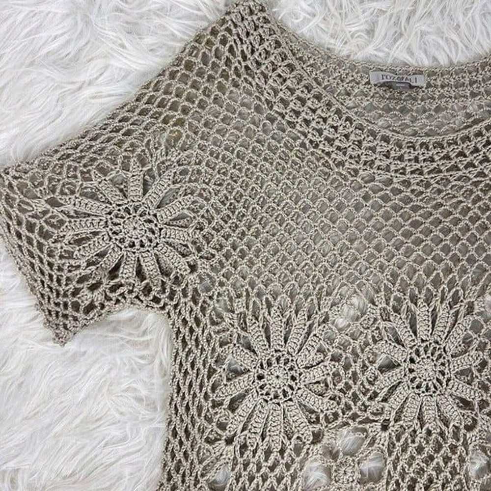 Roz & Ali Vintage Cottagecore Creamy Tan Crochet … - image 6