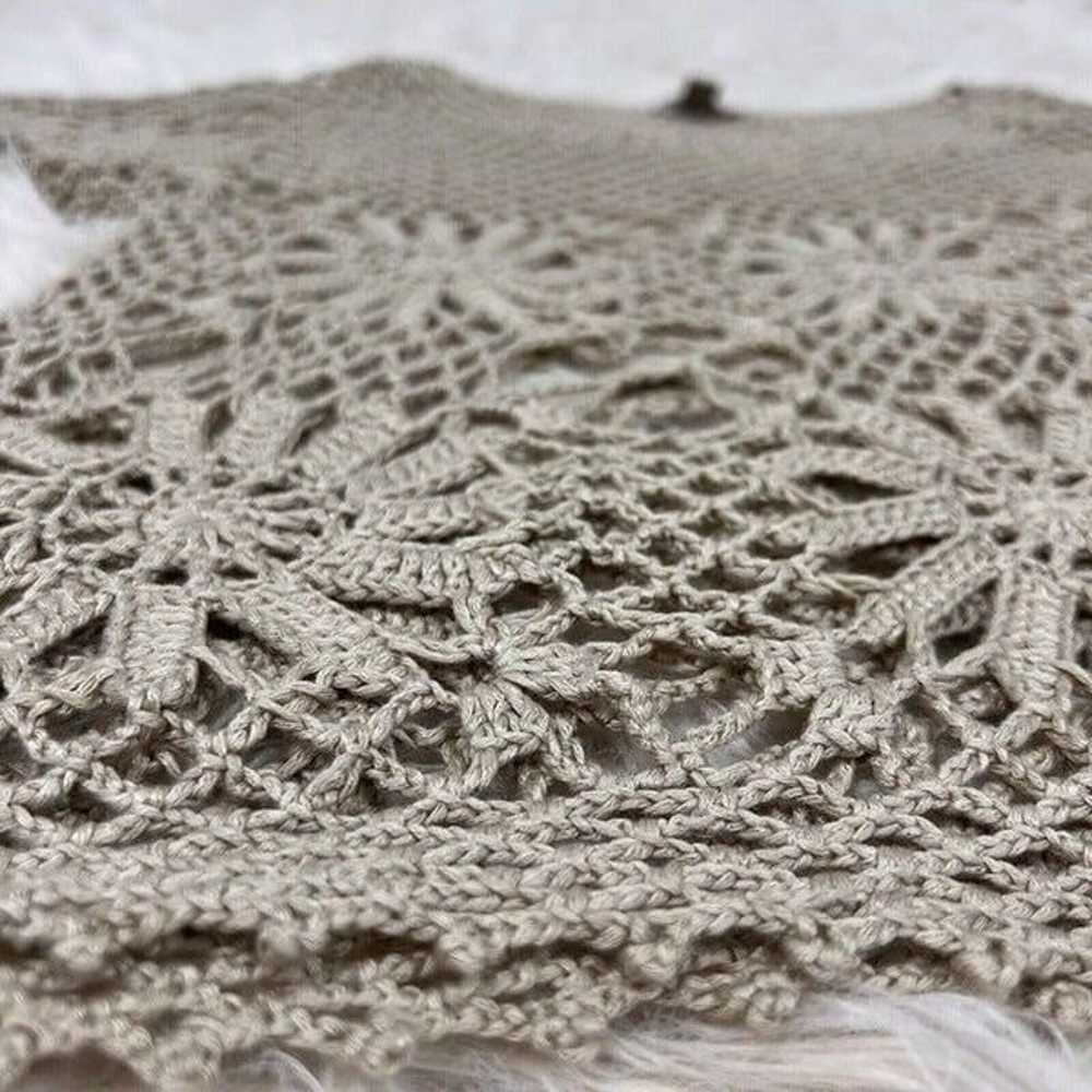 Roz & Ali Vintage Cottagecore Creamy Tan Crochet … - image 8
