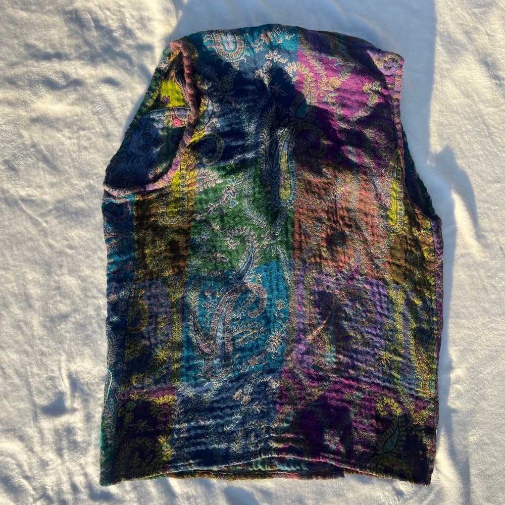 Hippie boho wool embroidered vibrant cardigan 100… - image 5