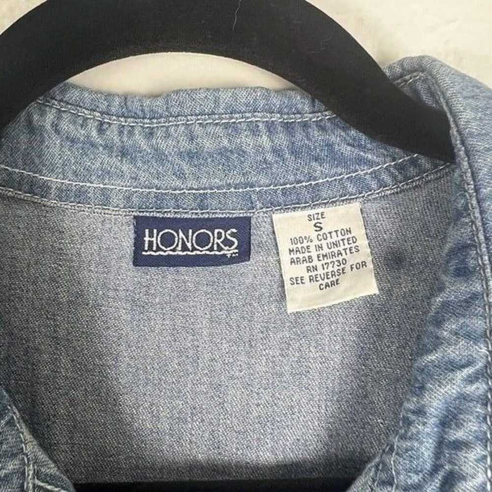 Vintage HONORS Denim Women’s Button Up Shirt Embr… - image 4