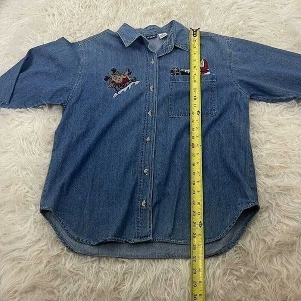 Vintage HONORS Denim Women’s Button Up Shirt Embr… - image 5