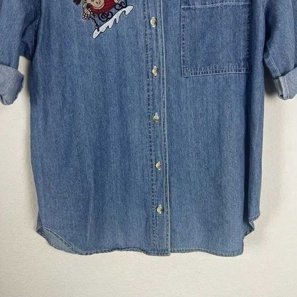 Vintage HONORS Denim Women’s Button Up Shirt Embr… - image 8