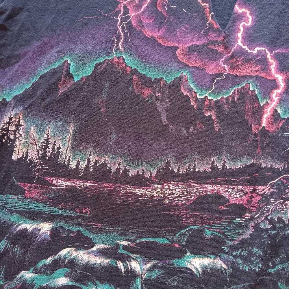 Vintage 1990s Habitat lightning mountain scene do… - image 5