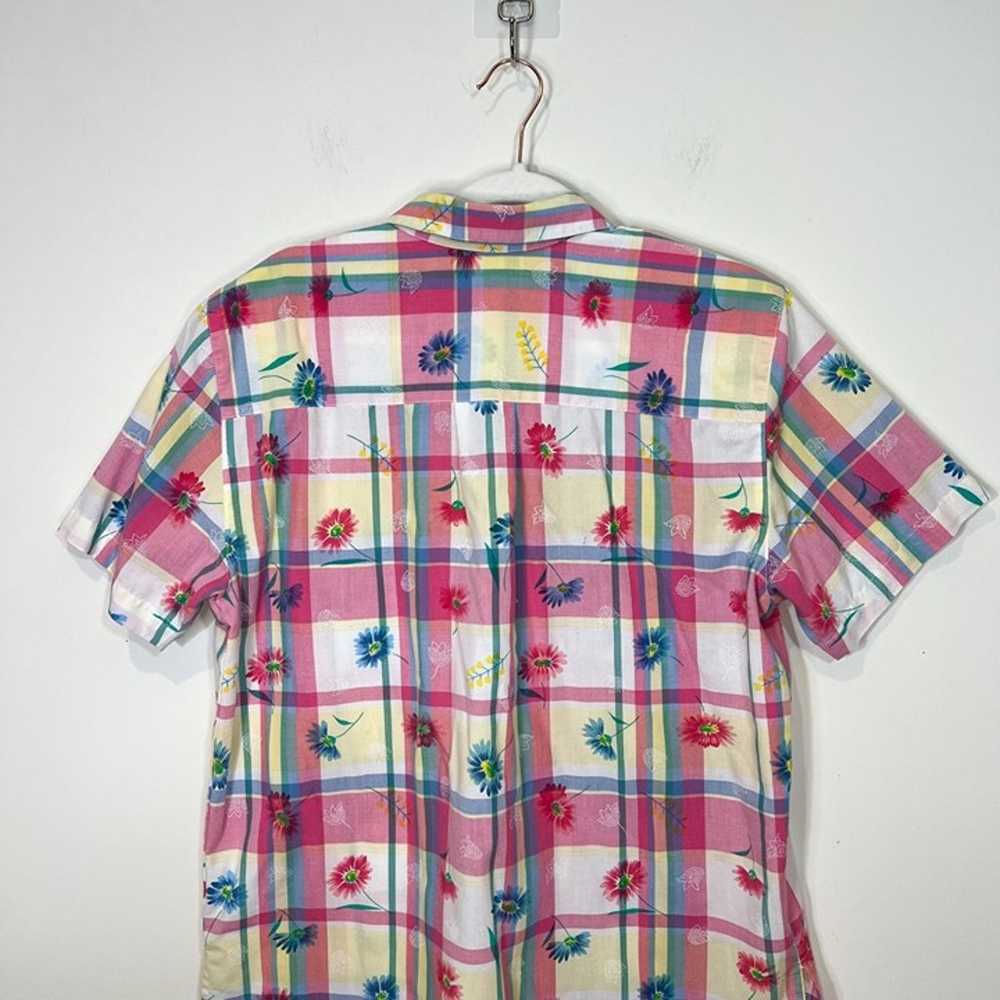 Alfred Dunner Vintage Shirt L Floral Plaid Multic… - image 4