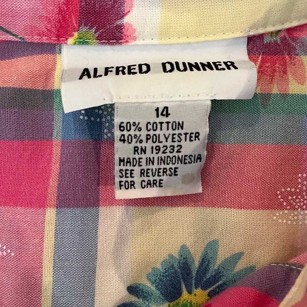 Alfred Dunner Vintage Shirt L Floral Plaid Multic… - image 8
