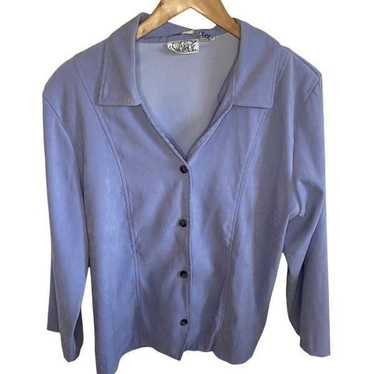 Ashley Cooper light purple/blue suede button up to