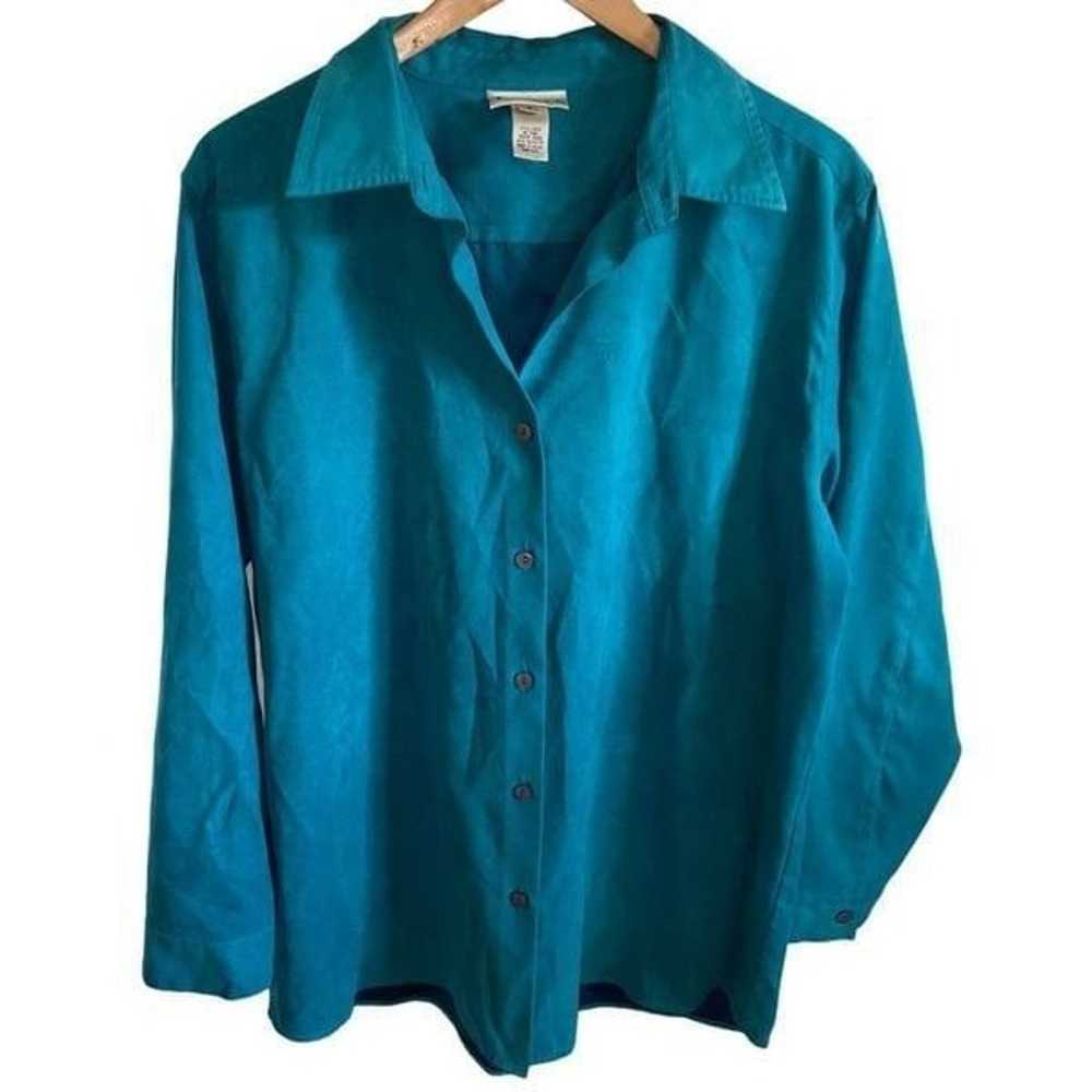 Vintage Freeport studio blue suede button up shirt - image 1