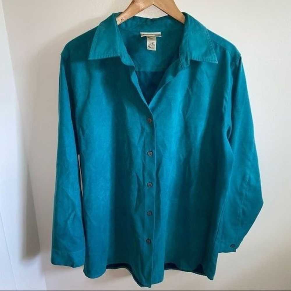 Vintage Freeport studio blue suede button up shirt - image 2