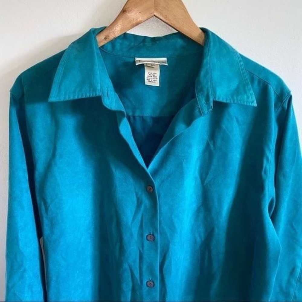Vintage Freeport studio blue suede button up shirt - image 3