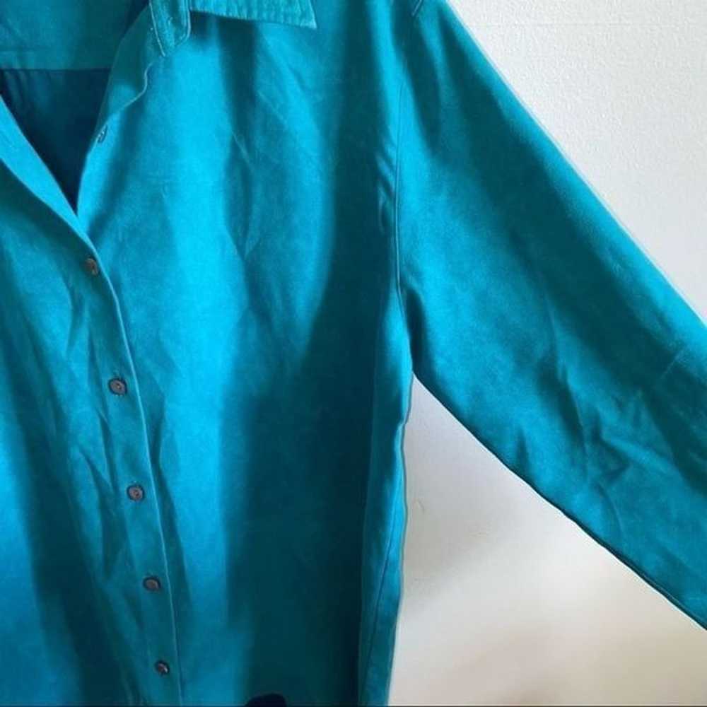 Vintage Freeport studio blue suede button up shirt - image 4