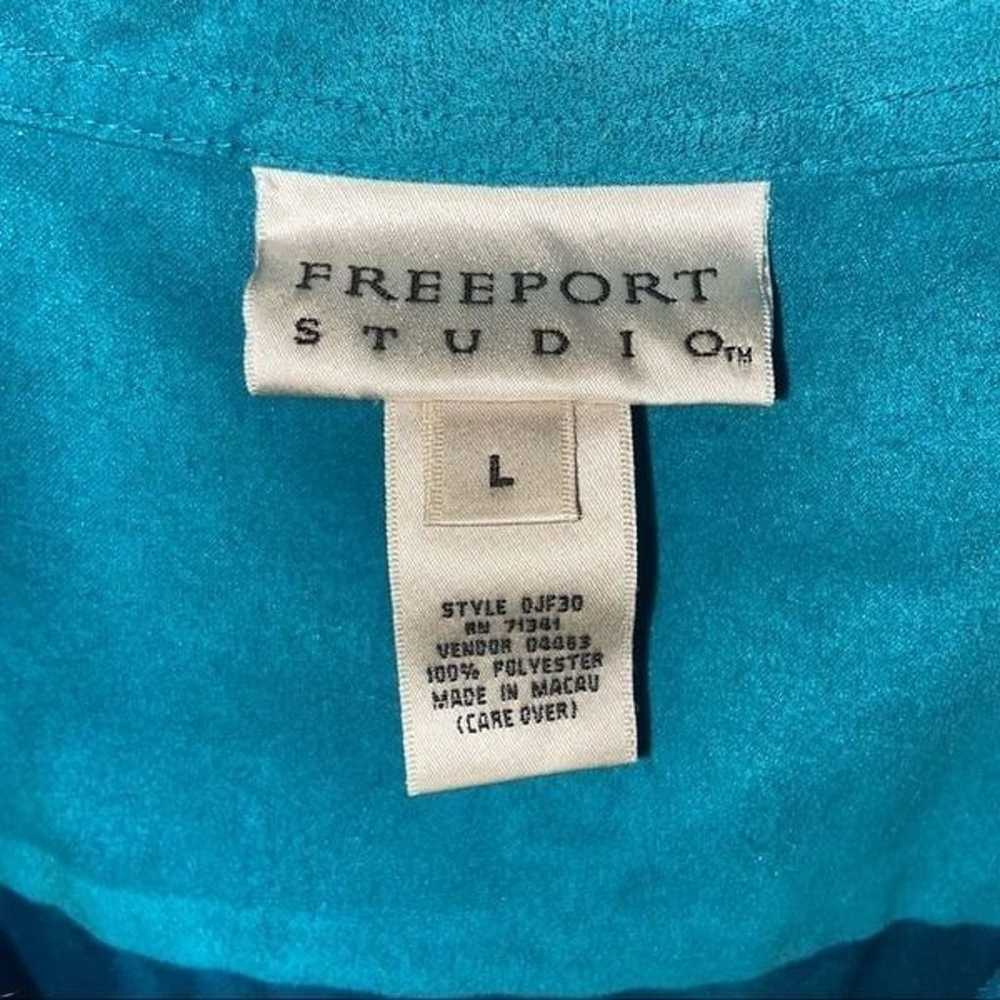 Vintage Freeport studio blue suede button up shirt - image 7