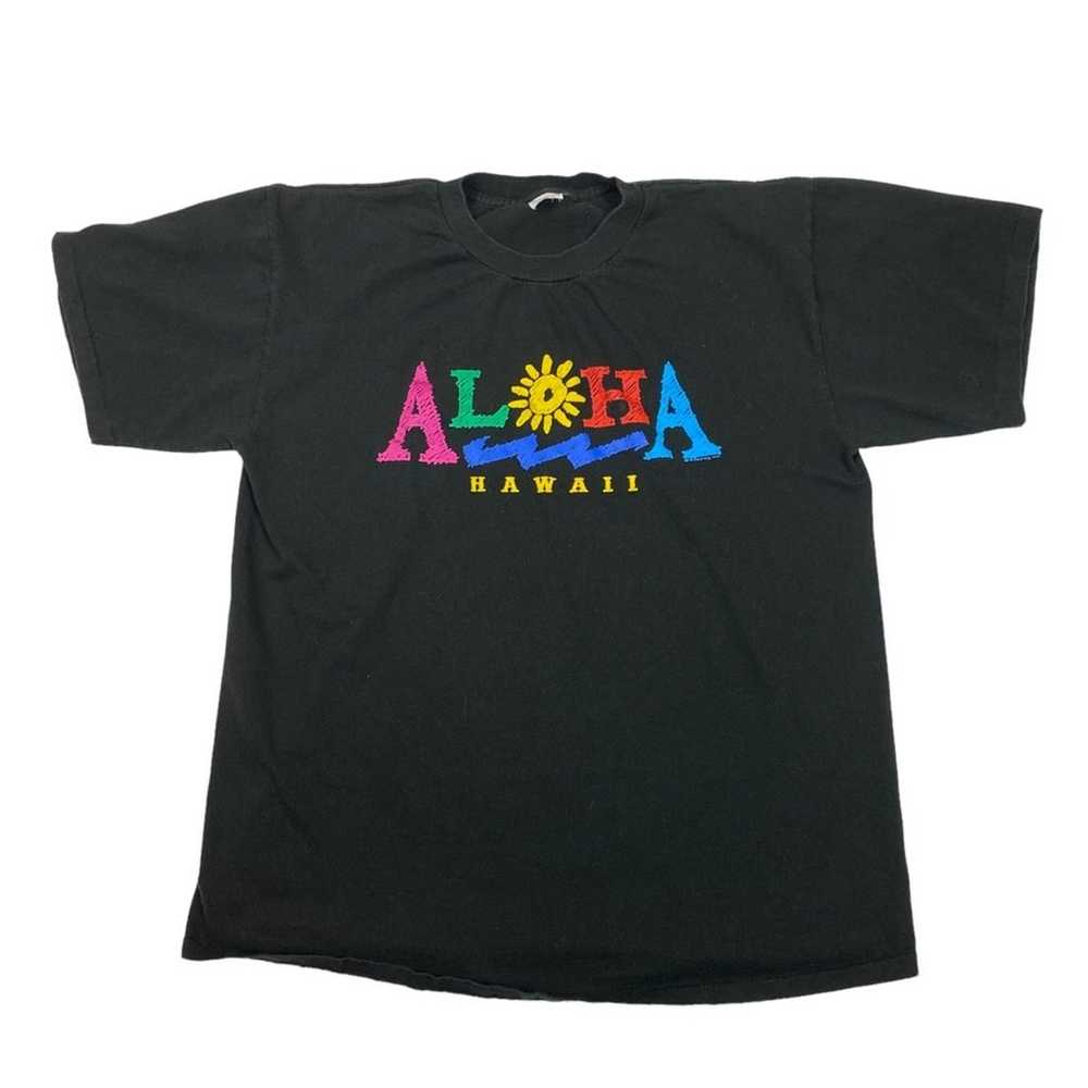 Vintage Aloha Hawaii Graphic T-shirt Size L Singl… - image 1