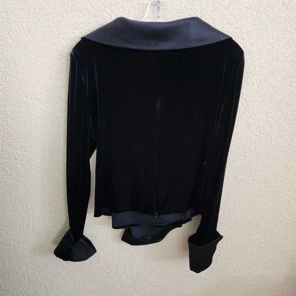 Vintage Cachet Black Velvet & Satin Dress Formal … - image 2