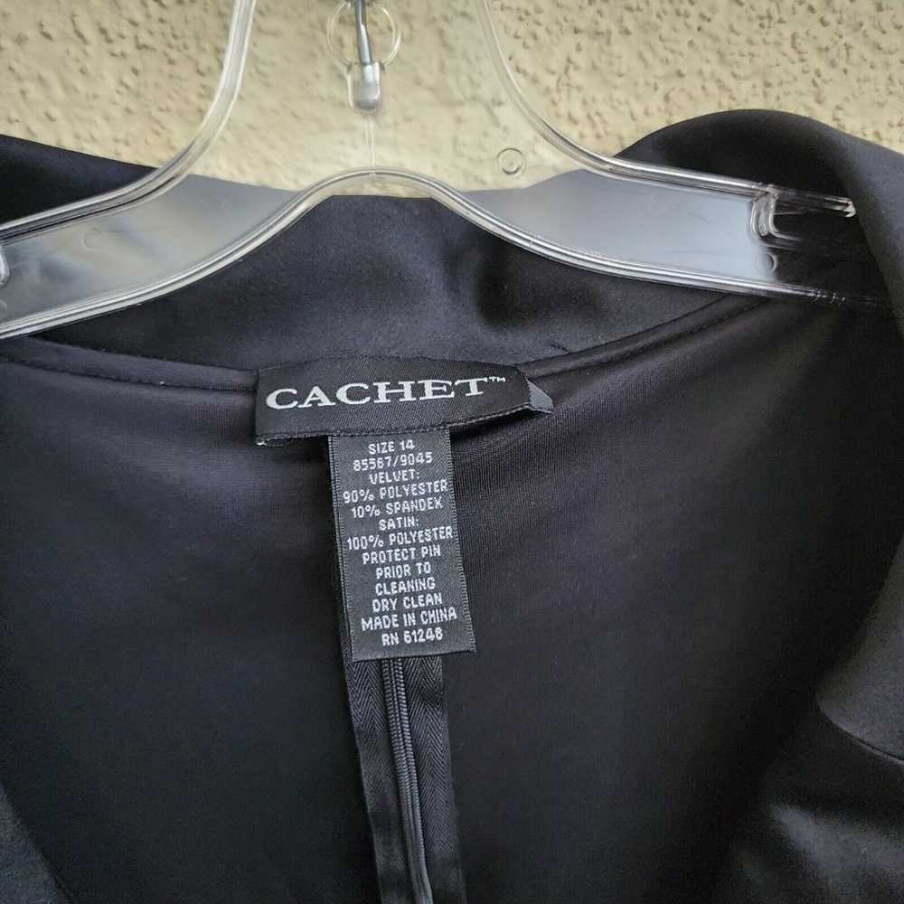 Vintage Cachet Black Velvet & Satin Dress Formal … - image 6