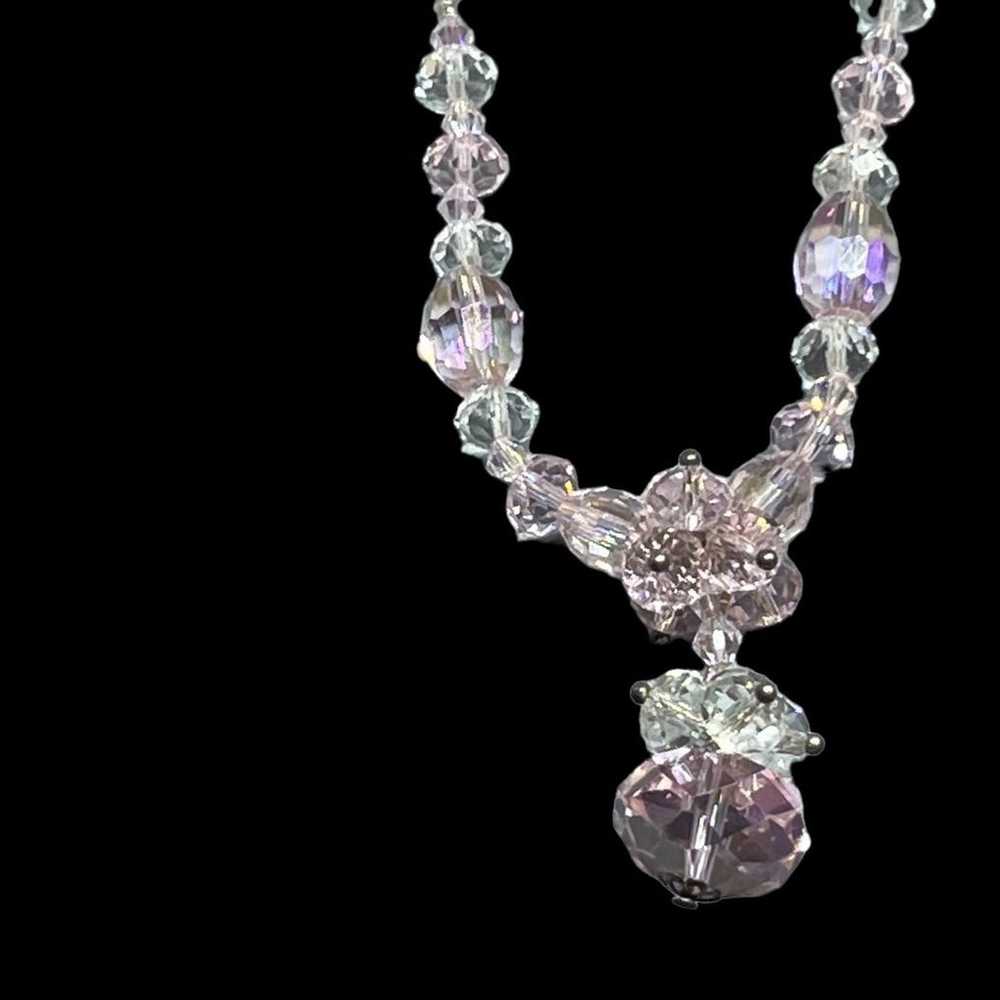 Pink crystal necklace - image 3