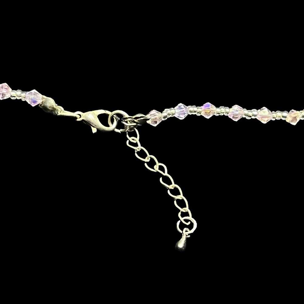 Pink crystal necklace - image 4