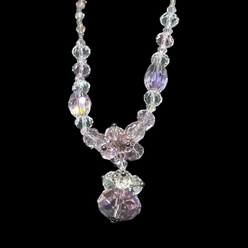 Pink crystal necklace - image 5