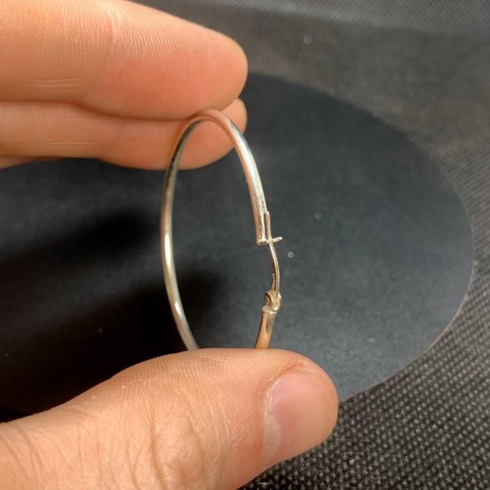 VTG Solid Sterling Silver 925 Elegant Hoop Earrin… - image 5