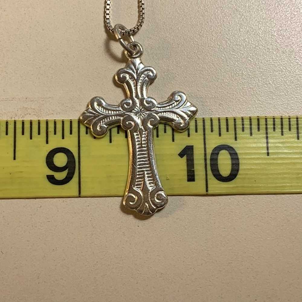 Vintage Sterling Silver 925 Budded Cross Scroll D… - image 11