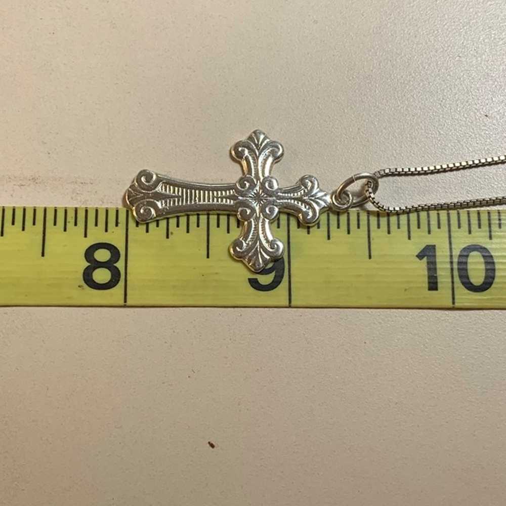 Vintage Sterling Silver 925 Budded Cross Scroll D… - image 9