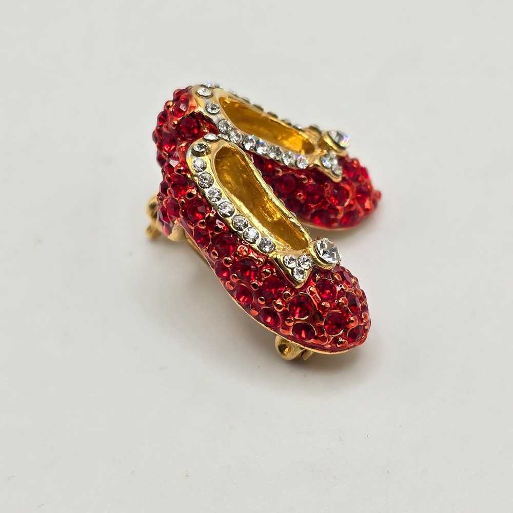 Vintage Dorothy's Ruby Red Gold Tone Rhinestone S… - image 2