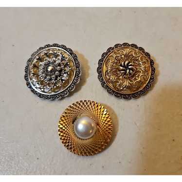Lot Of 3 Vintage Scarf Ring Clips Western Germany - image 1