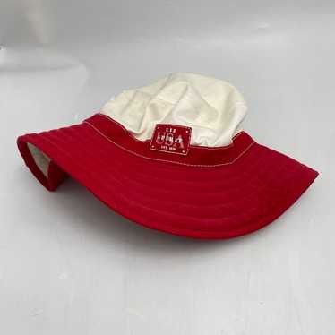 Vintage NWOT Liz Claiborne Red White Bucket Sun H… - image 1