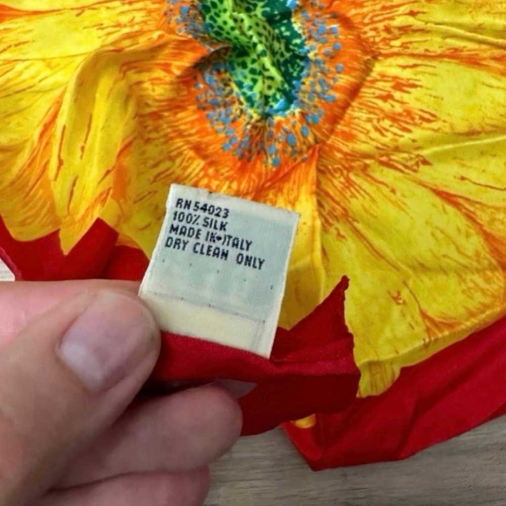 VTG Gap Silk Made In Italy Flower Scarf - image 3