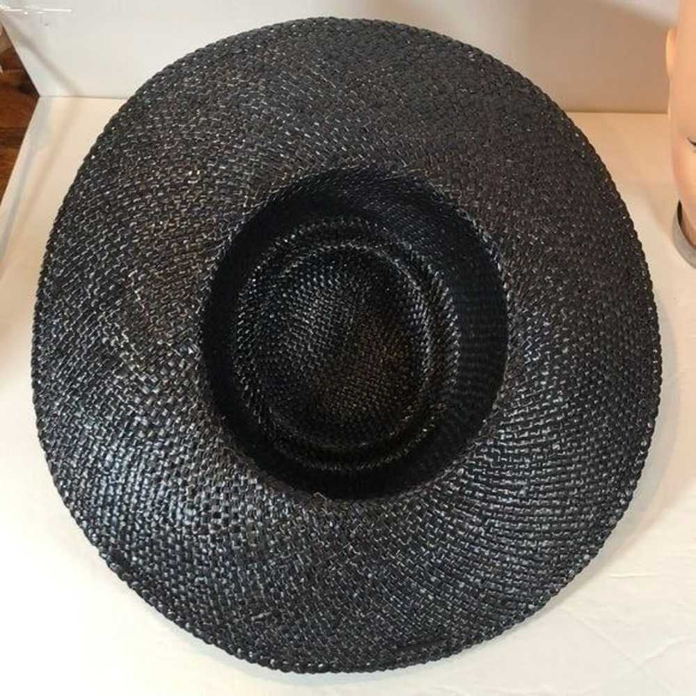 Vintage Womens Woven Hat with Black Ribbon - image 7