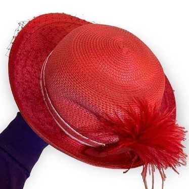 Designed By Sylvia New York Derby Hat Womens Red … - image 1