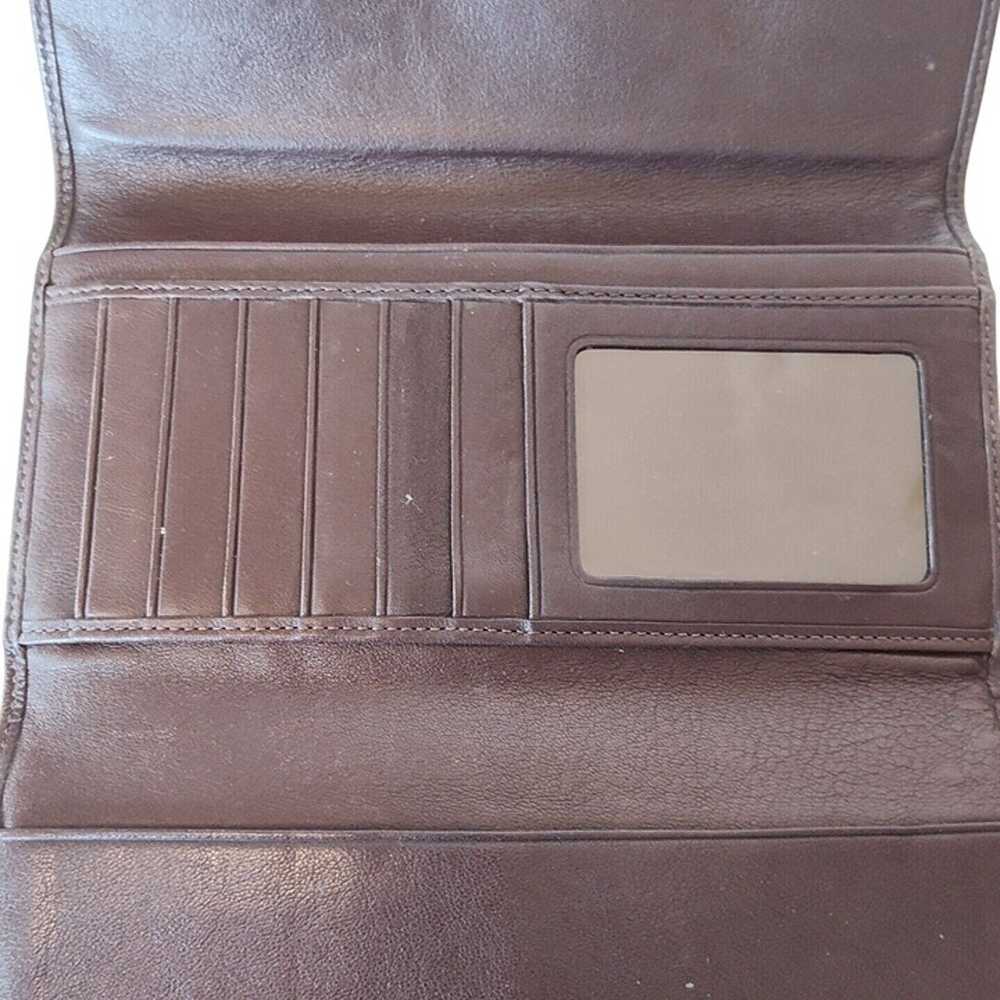 Vintage Coach Brown Leather Trifold Checkbook Wal… - image 6