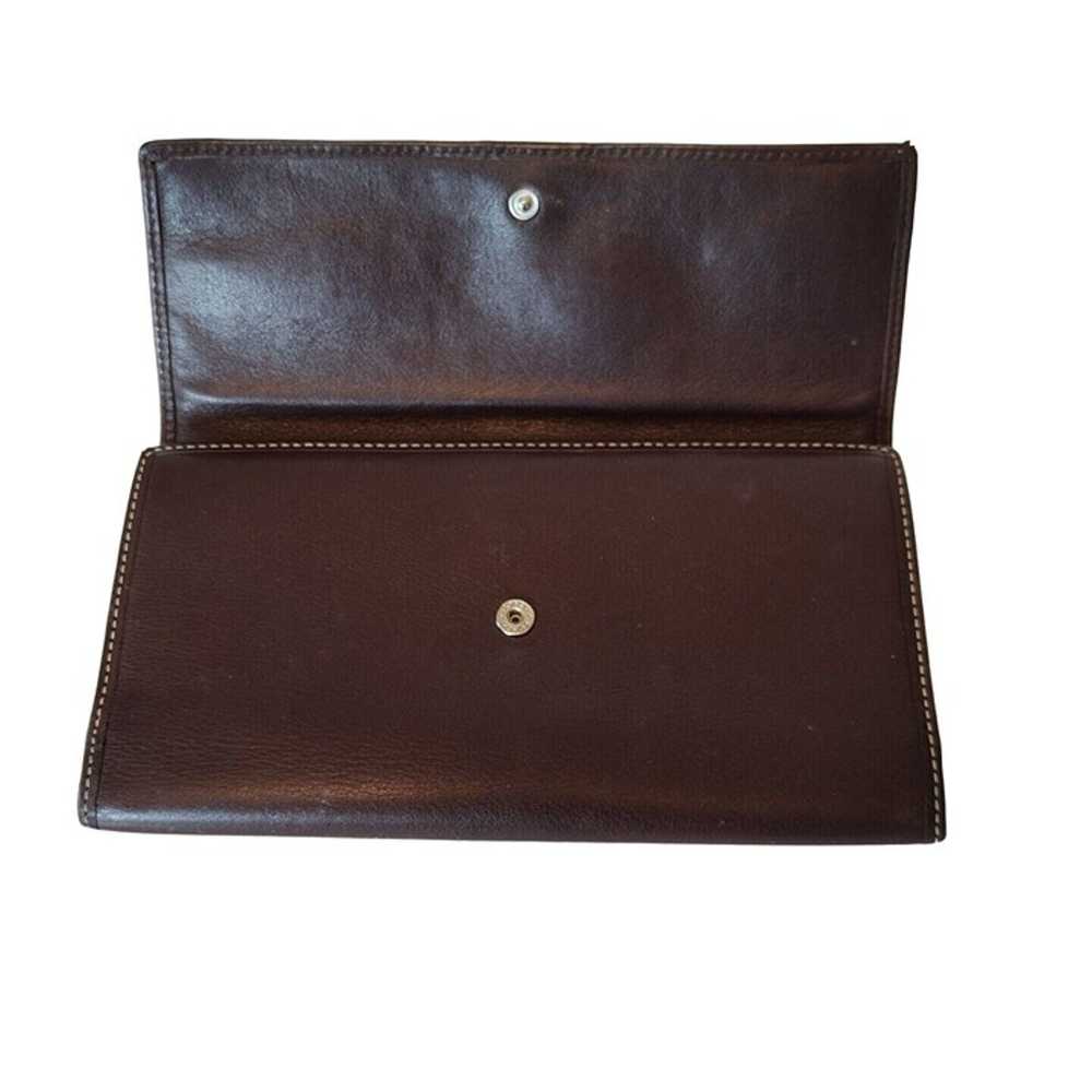 Vintage Coach Brown Leather Trifold Checkbook Wal… - image 8