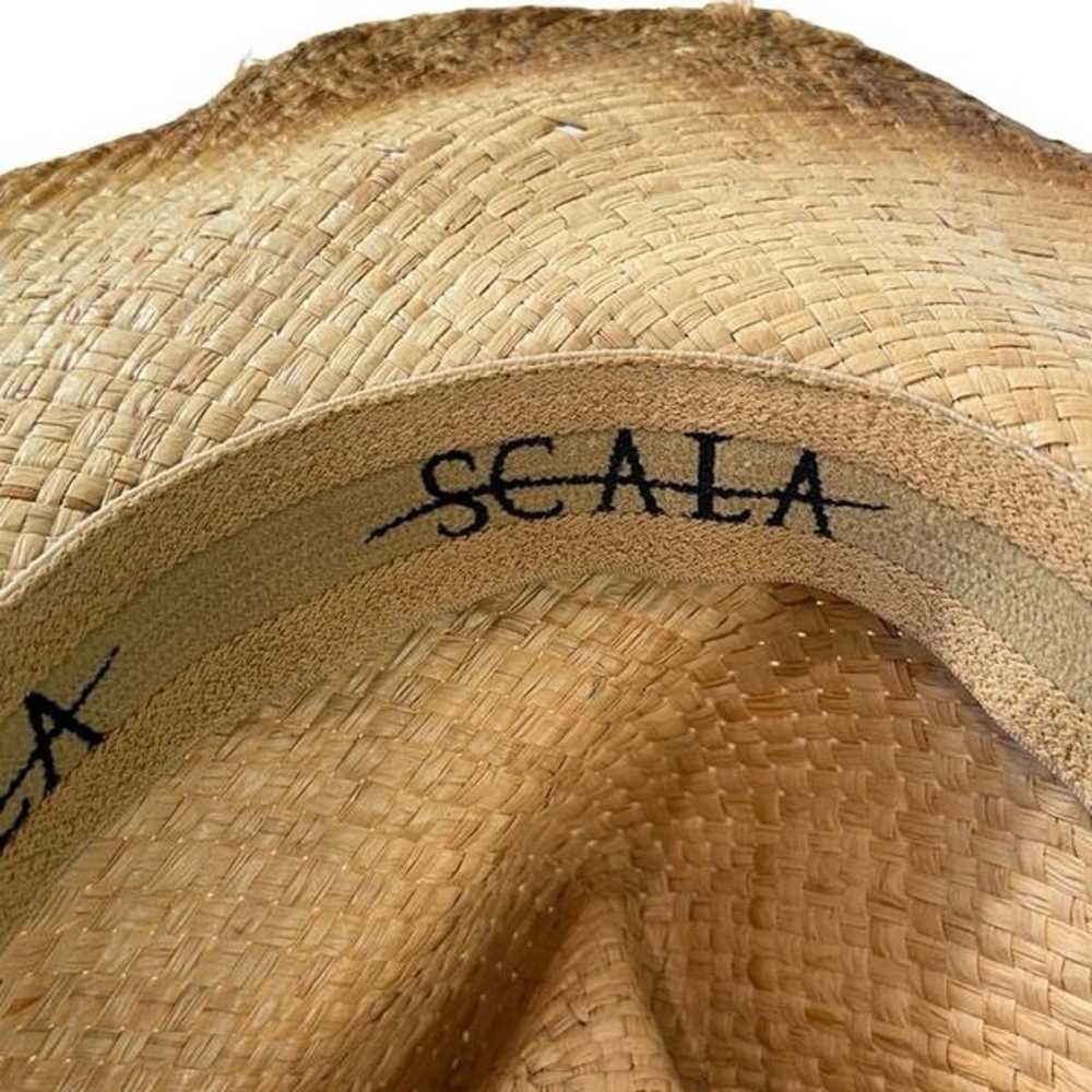 VTG Scala Woven Straw Cowboy Beachy Beaded Hat - image 11