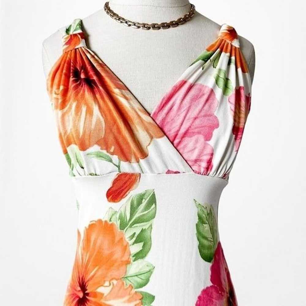 Vintage Floral Knit Silk Knee Length Flared Cockt… - image 5