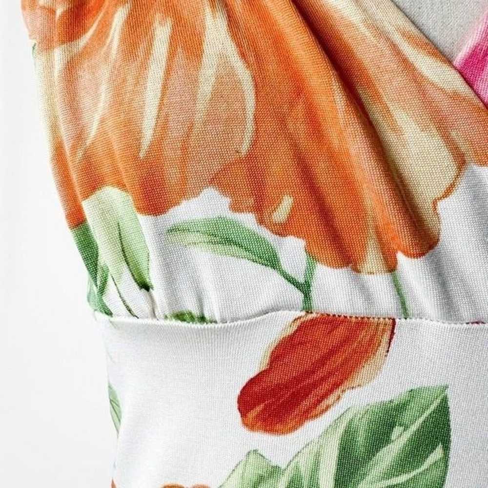Vintage Floral Knit Silk Knee Length Flared Cockt… - image 7
