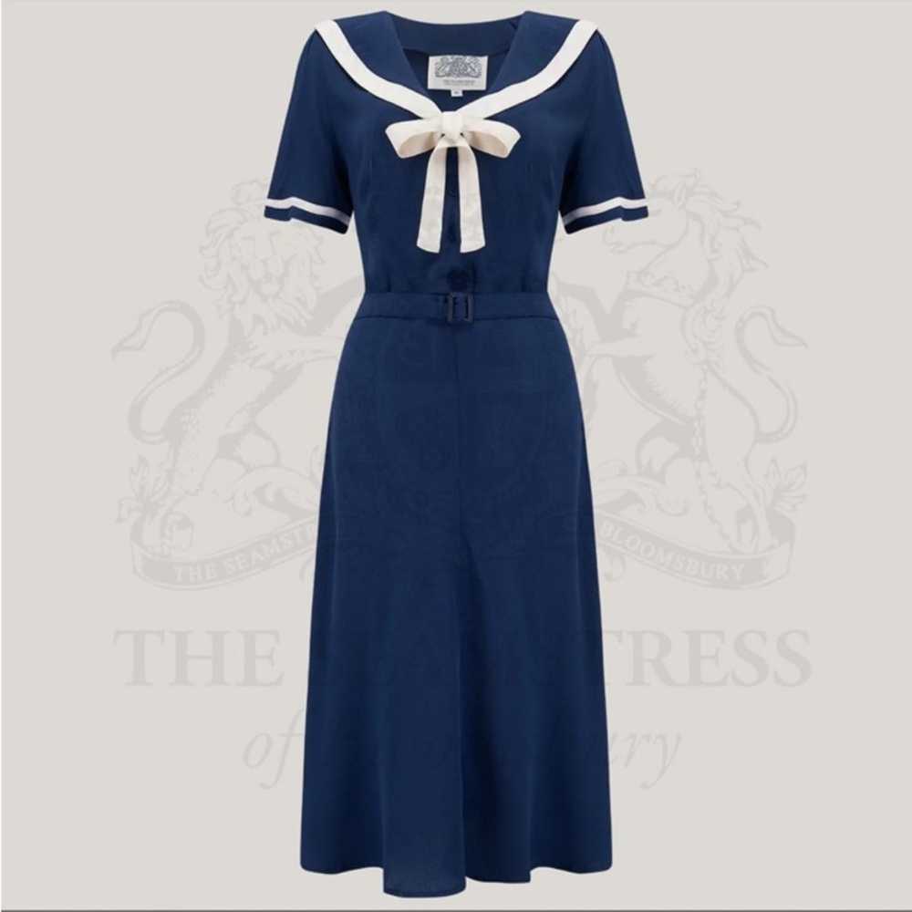 Seamstress of Bloomsbury Patti Sailor Dress-Navy - image 1