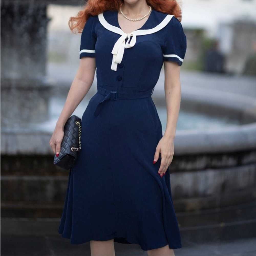 Seamstress of Bloomsbury Patti Sailor Dress-Navy - image 3