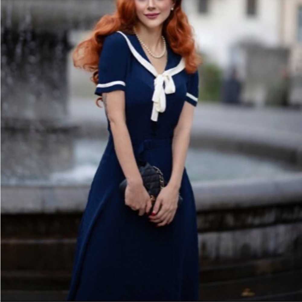 Seamstress of Bloomsbury Patti Sailor Dress-Navy - image 5
