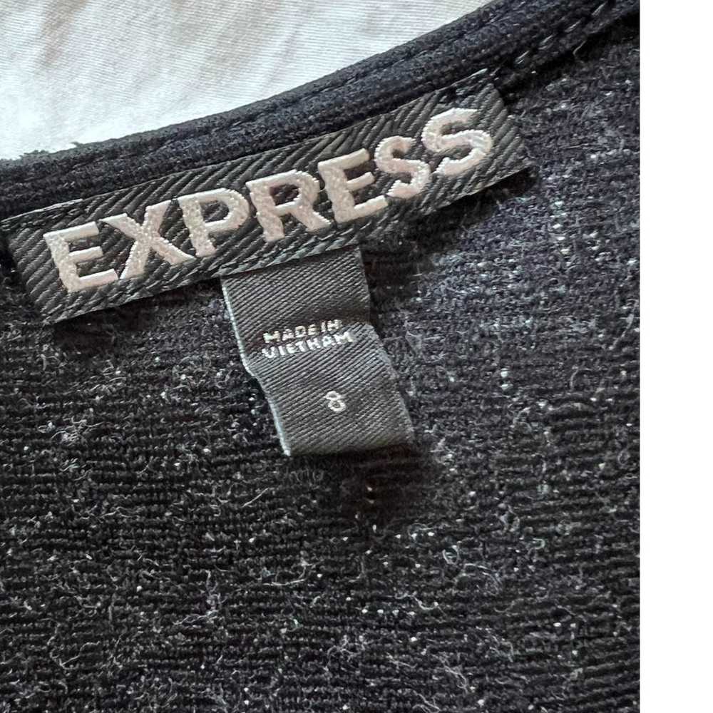 EXPRESS Dress 8 Black Sleeveless Animal Print Str… - image 2
